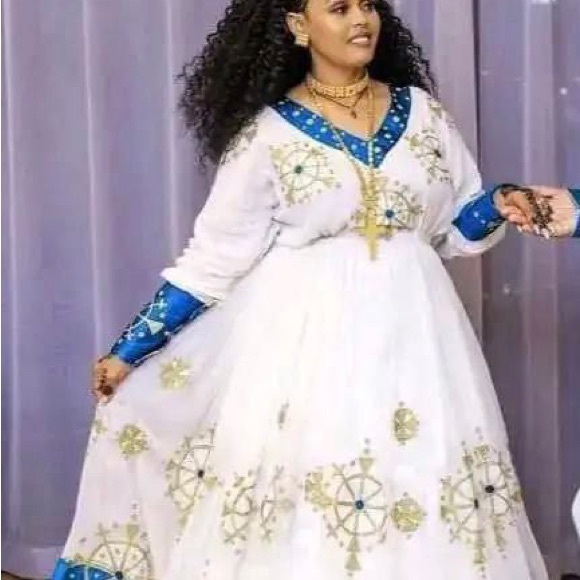 A Habesha Kemis with Menen and Tilf Designs, habesha libs, habesha kemis, - Picture 2 of 5